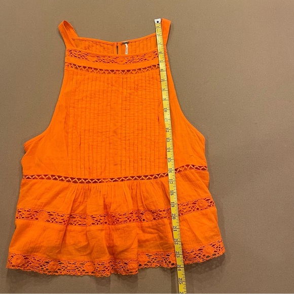 Free People Orange Crochet Tank Size Medium - Picture 9 of 9